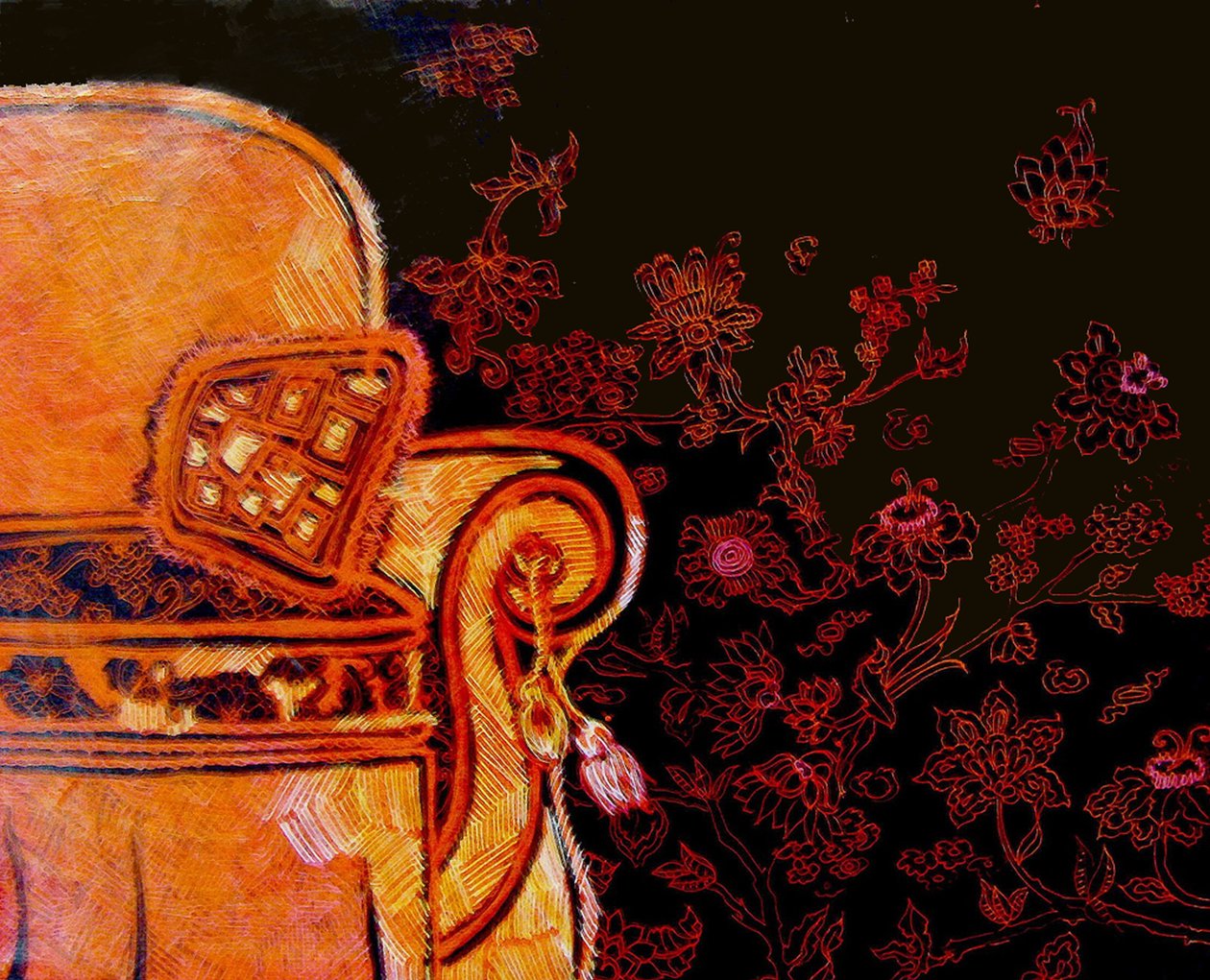Rust Easy Chair, 2017 (técnica mixta) de linda arthurs