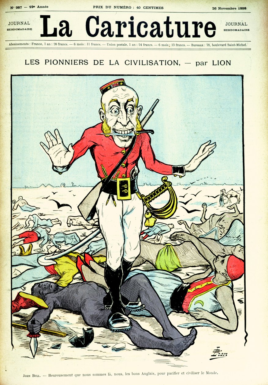 Pioneros de la civilización, John Bull trayendo paz y civilización al mundo, portada de la revista 