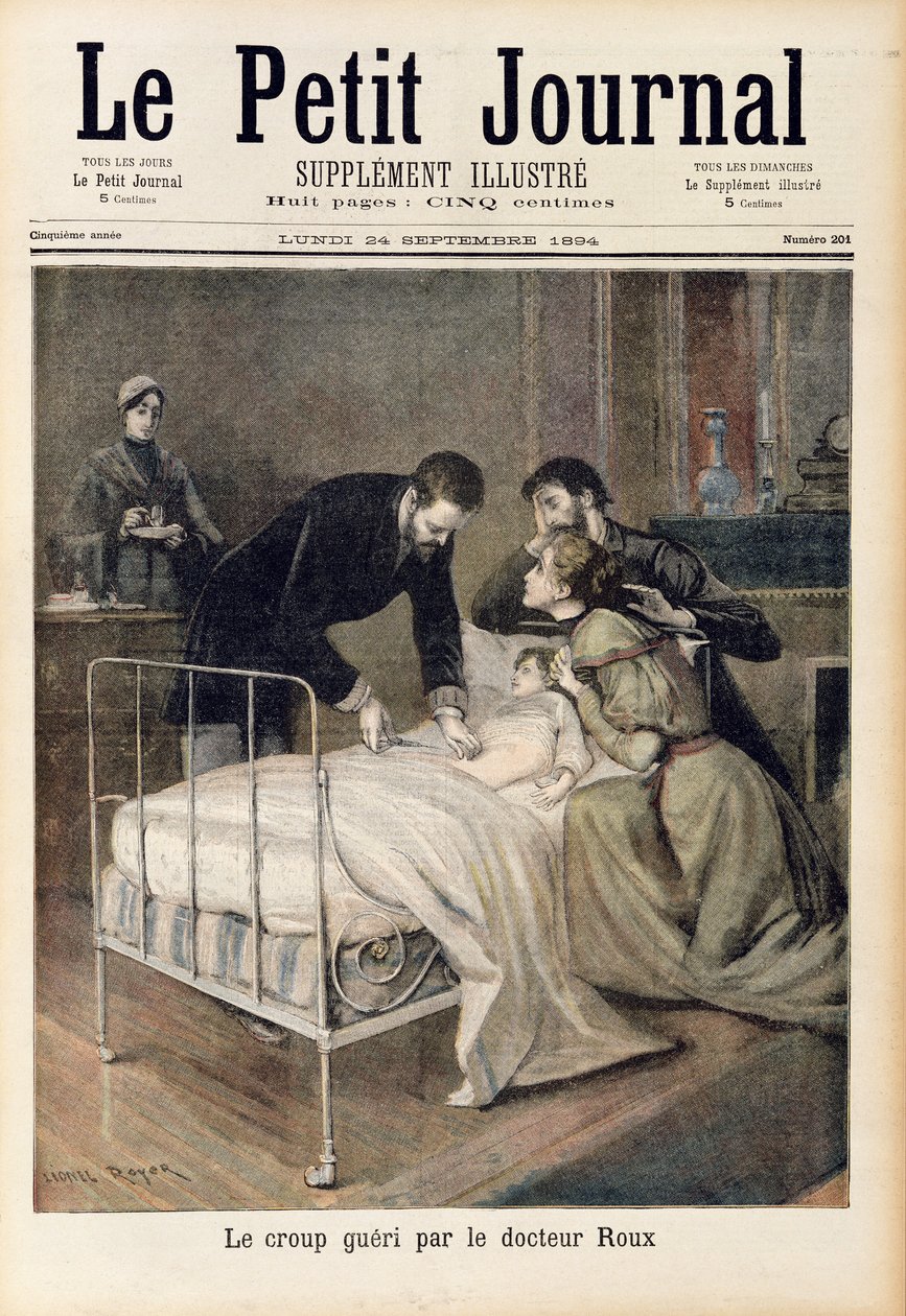 La difteria curada por el Doctor Roux, ilustración de 