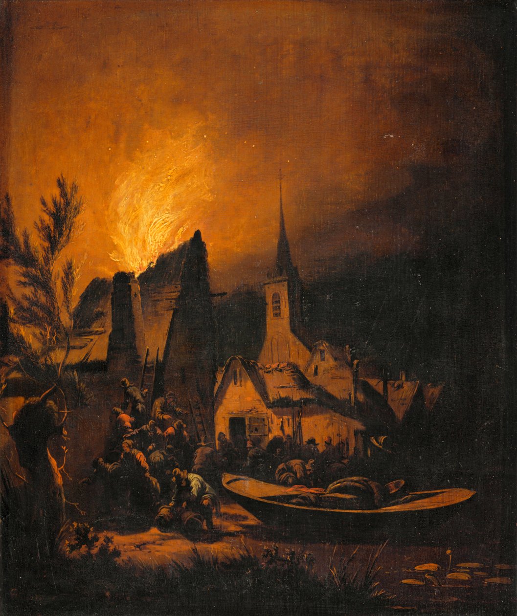 Incendio en un pueblo ... de Lionel Hamilton Renwick
