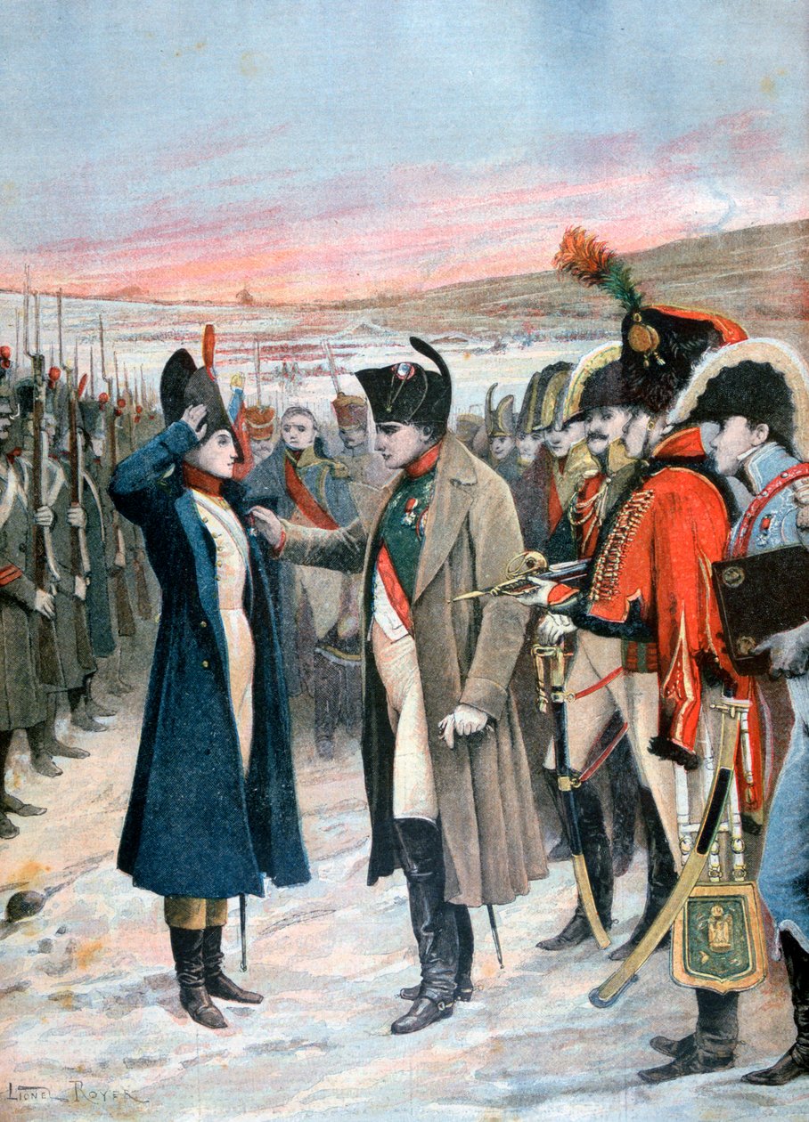 Napoleón presentando a la oficial femenina Marie Schellinck con la Legión de Honor, 1808 1894 de Lionel Noel Royer