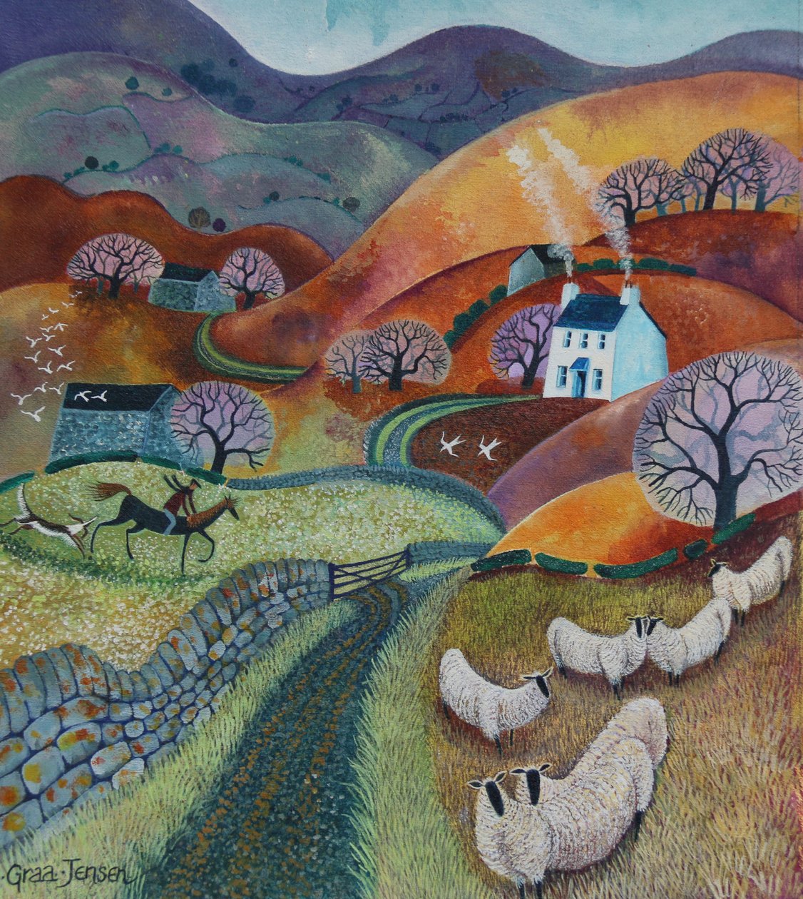 Country Ways, 2021 (acrílicos sobre lino) de Lisa Graa Jensen