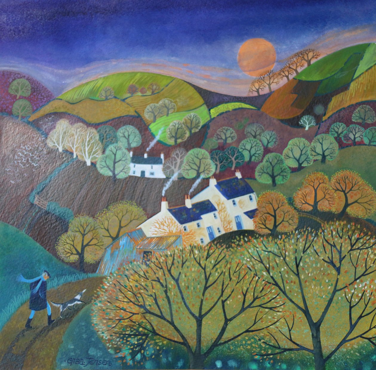 Paseo nocturno con perro, 2016 de Lisa Graa Jensen