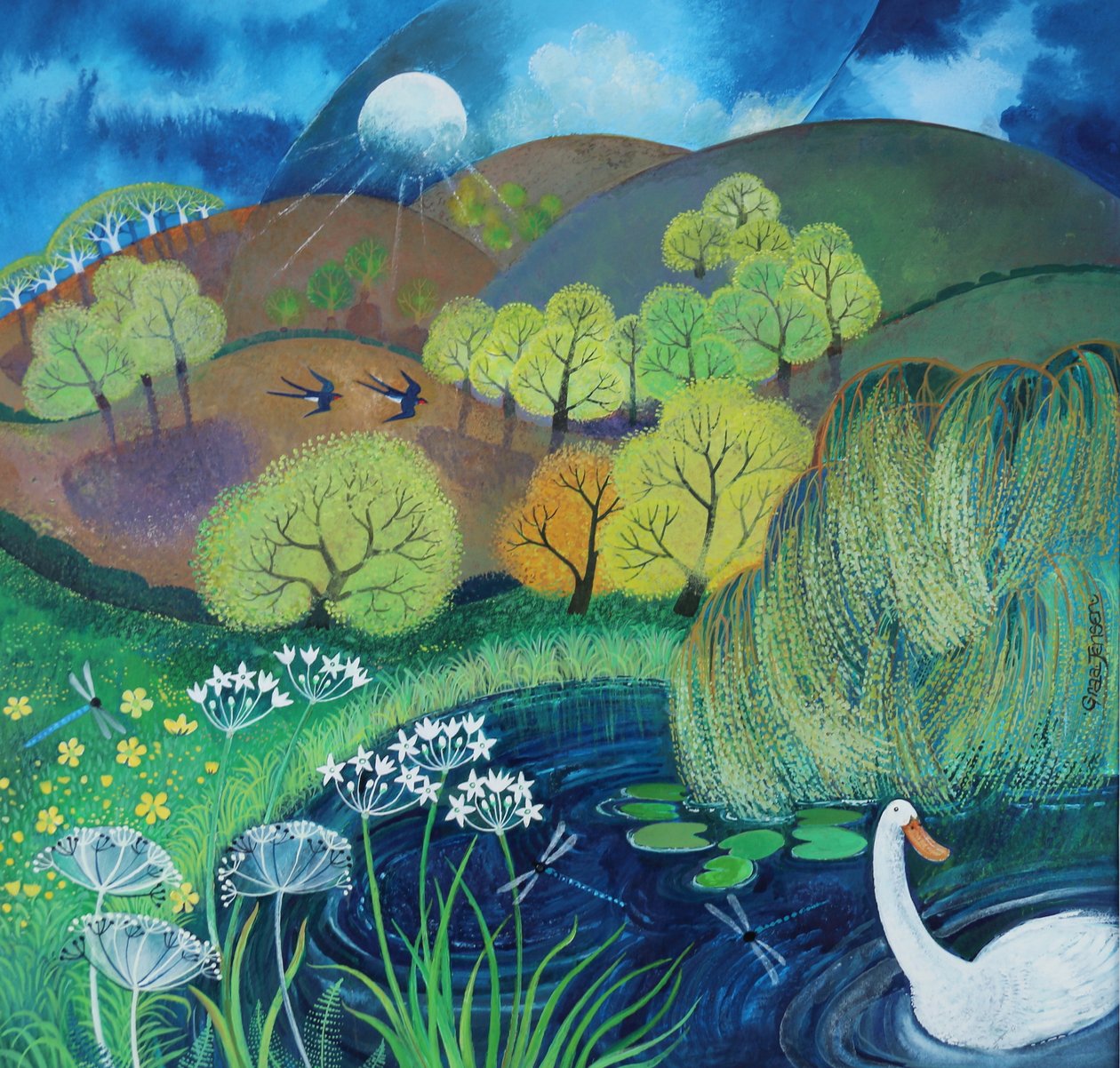 In the Picture, 2024 (acrílicos sobre papel) de Lisa Graa Jensen