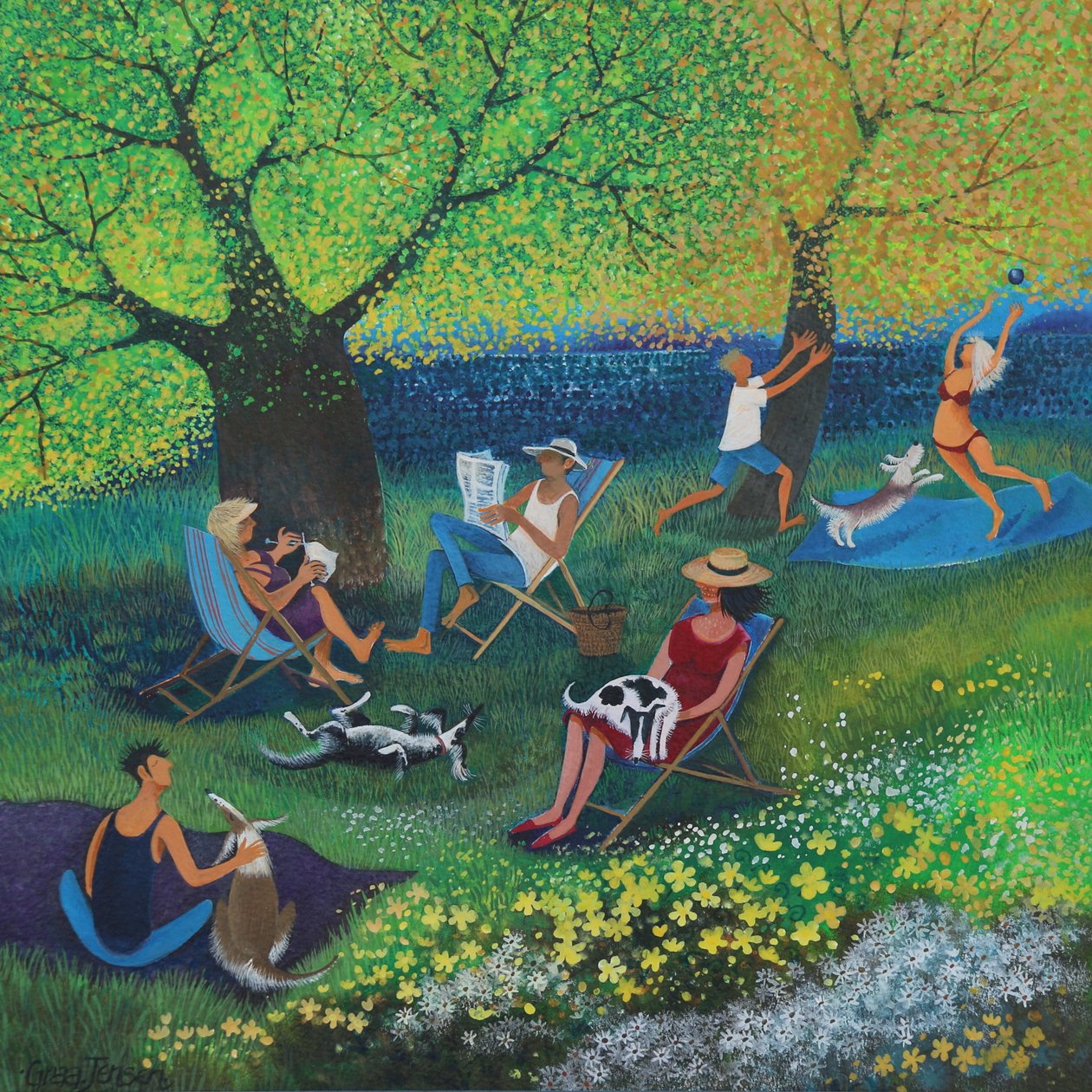 Lady in Pink, 2015 (acrílicos sobre papel) de Lisa Graa Jensen
