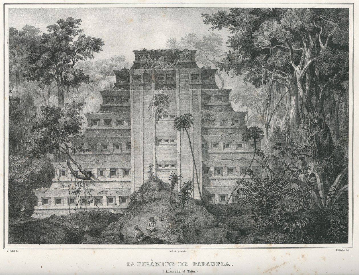 La pirámide de Papantla, México de Frederic Mialhe