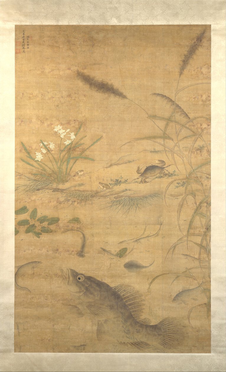 Flores, peces y cangrejos de Liu Jie