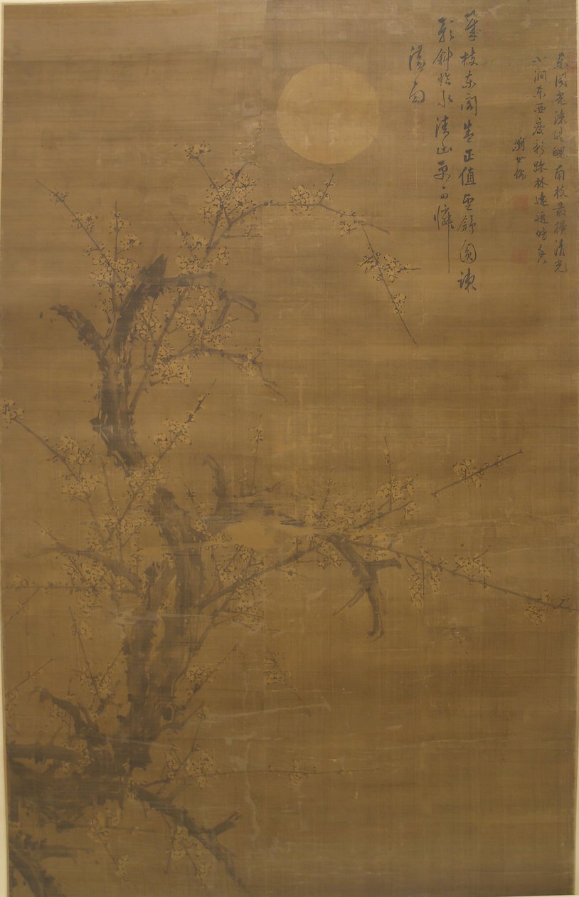 Ciruela floreciente a la luz de la luna y la nieve, siglo XVI de Liu Shiru