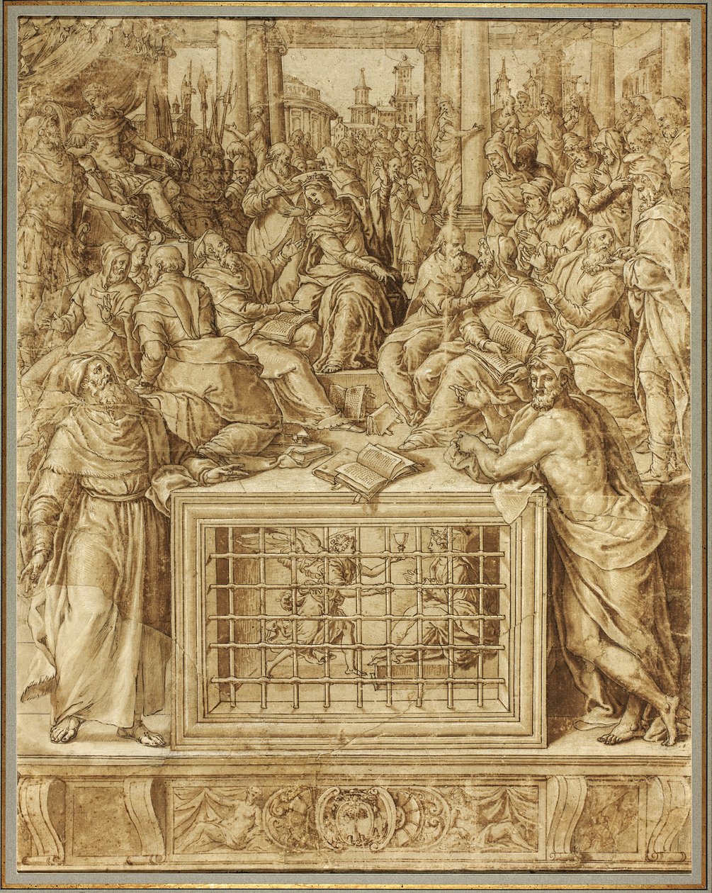 Santa Catalina disputando con los filósofos de Livio Agresti