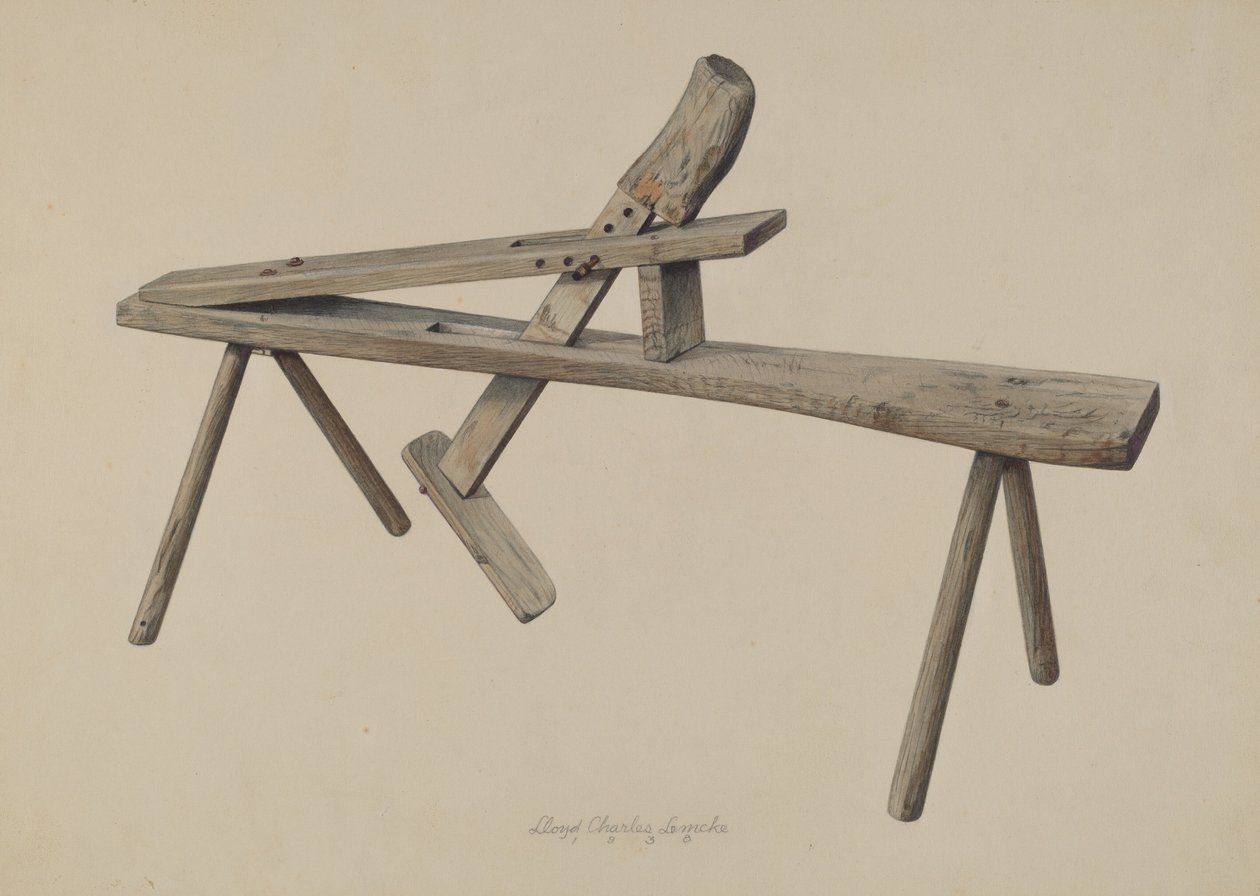 Banco del tallador de madera de Lloyd Charles Lemcke