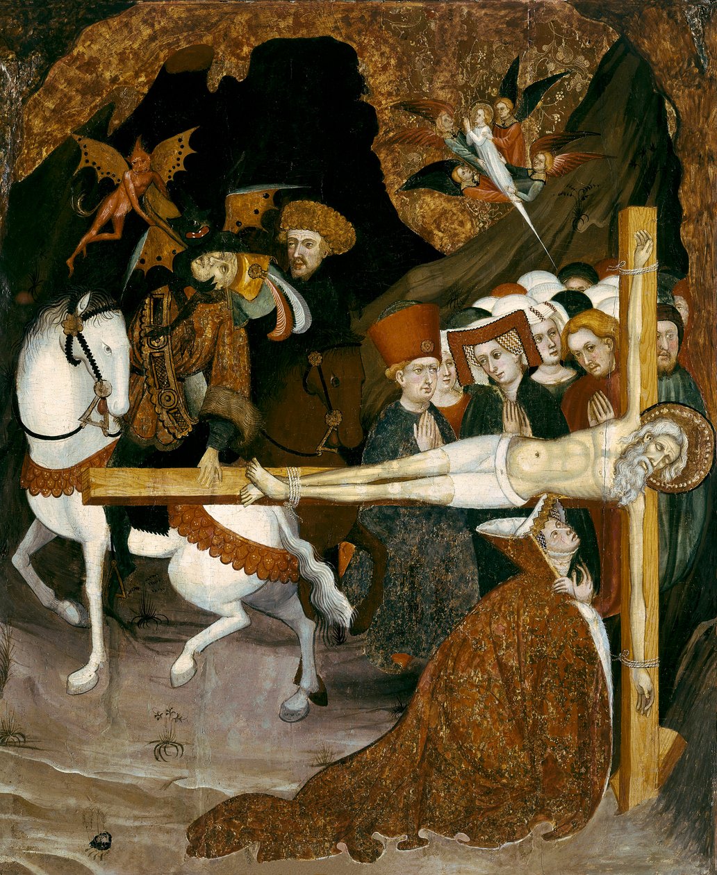 Crucifixión de San Andrés Apóstol. Pintura de Lluis Borrassa (1360-1425) de Lluís Borrassà