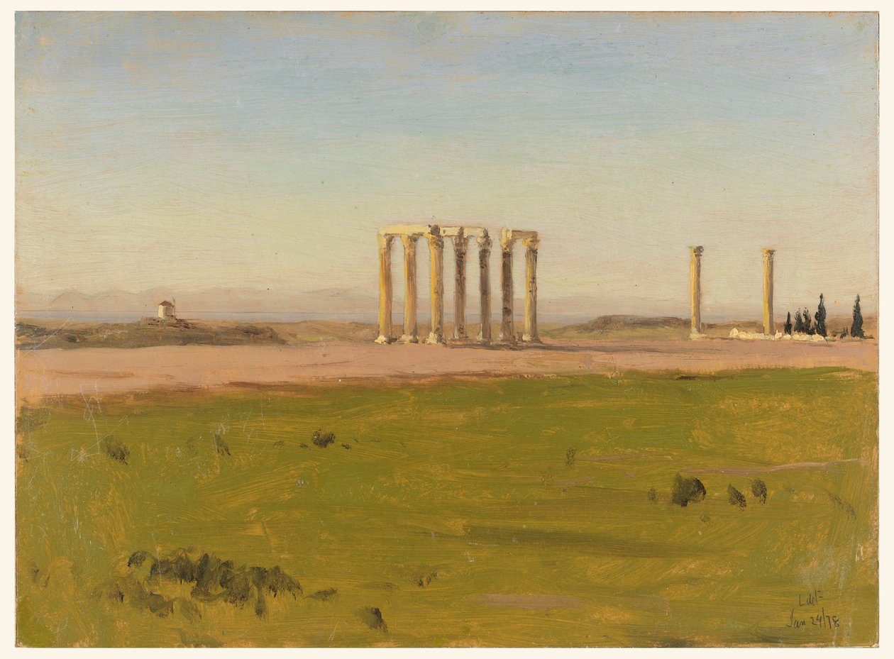 Dibujo, Estudio de ruinas en un paisaje, 24 de enero de 1878 de Lockwood de Forest