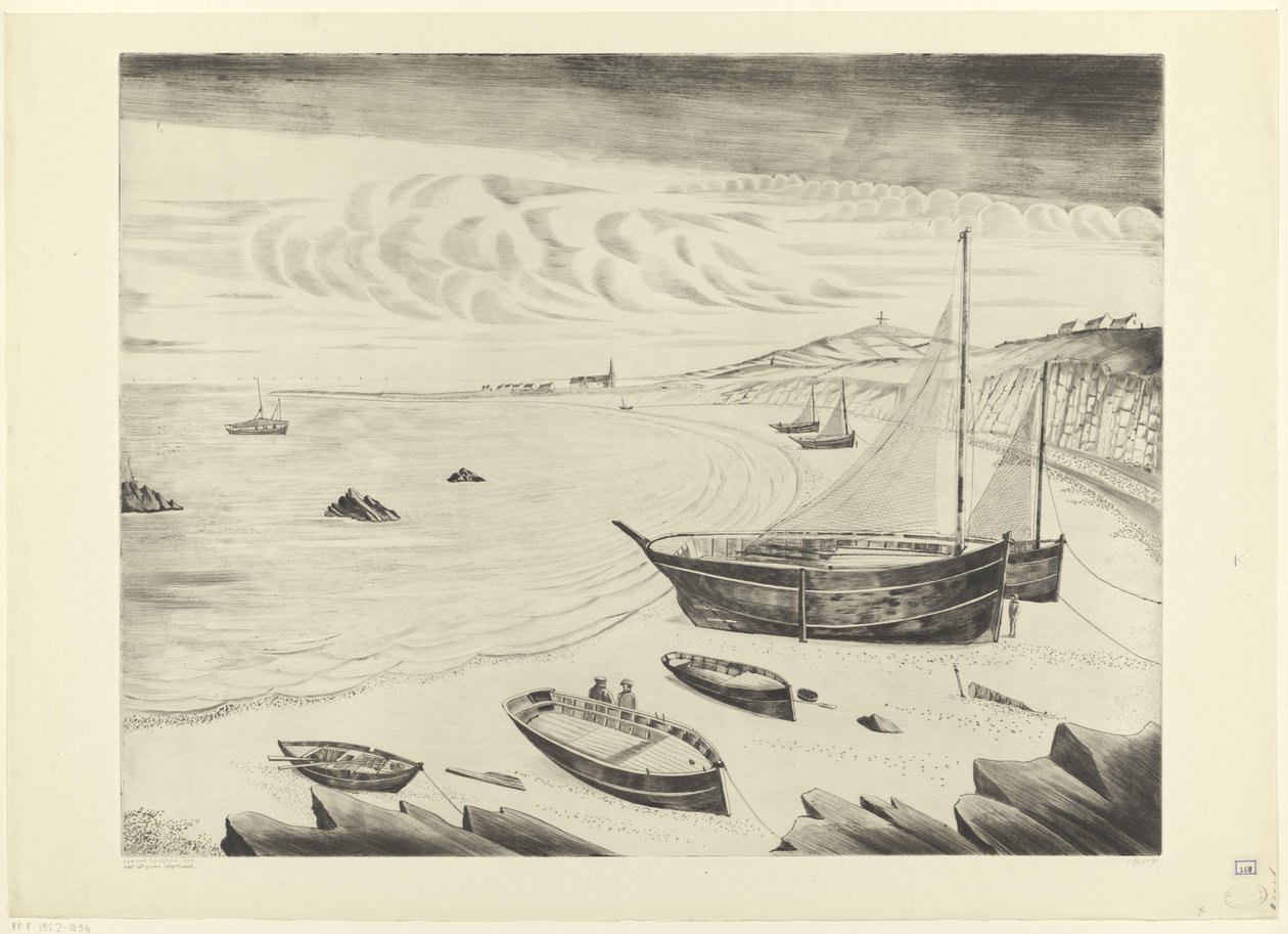 Ocho barcos amarrados en una playa
Les Vaisseux (título original) de Lodewijk Schelfhout (signed by artist)