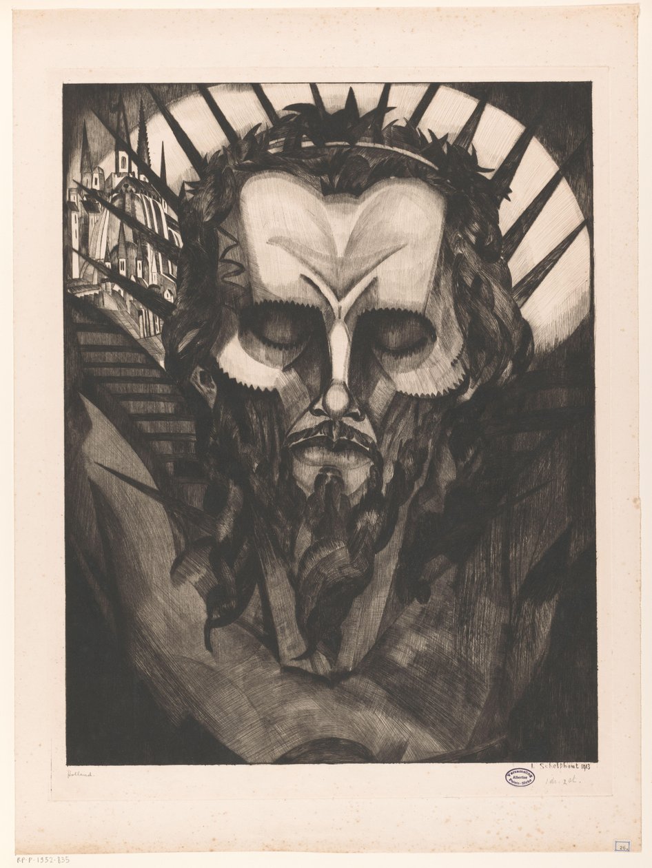 cabeza de cristo Tête de Christ I (título original) de Lodewijk Schelfhout (signed by artist)