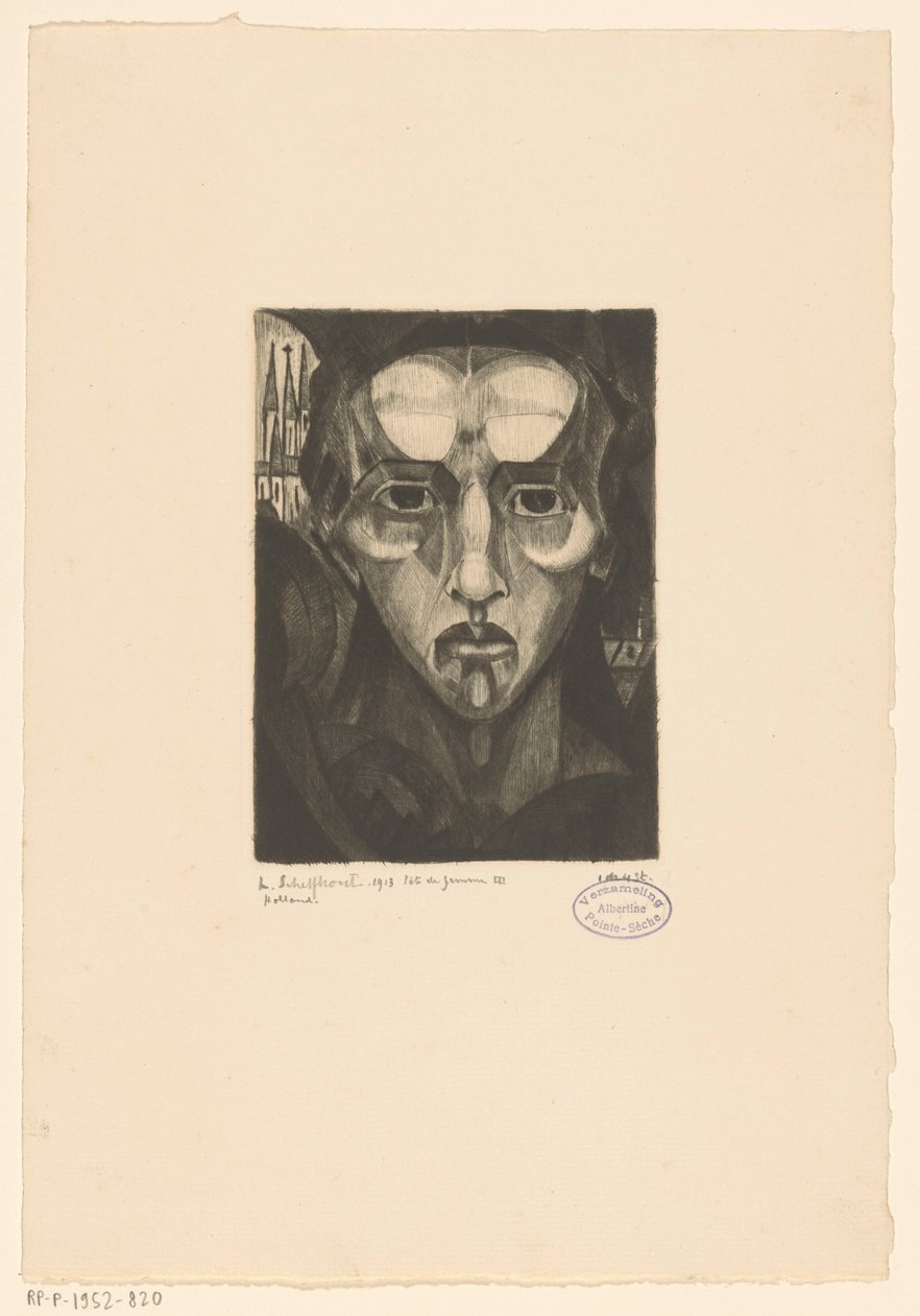 cabeza de mujer Tête de femme III (título original del objeto) de Lodewijk Schelfhout (signed by artist)