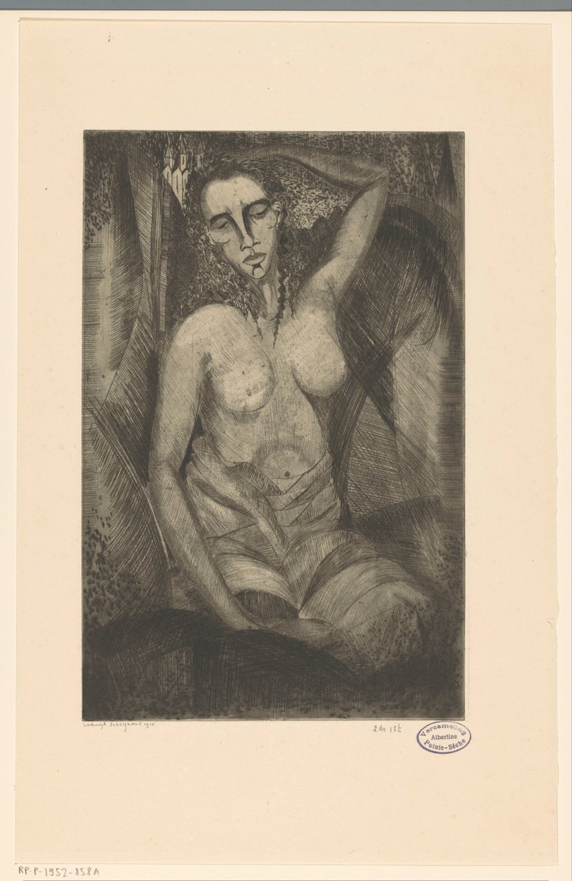 mujer sentada Femme assise (título original) de Lodewijk Schelfhout (signed by artist)