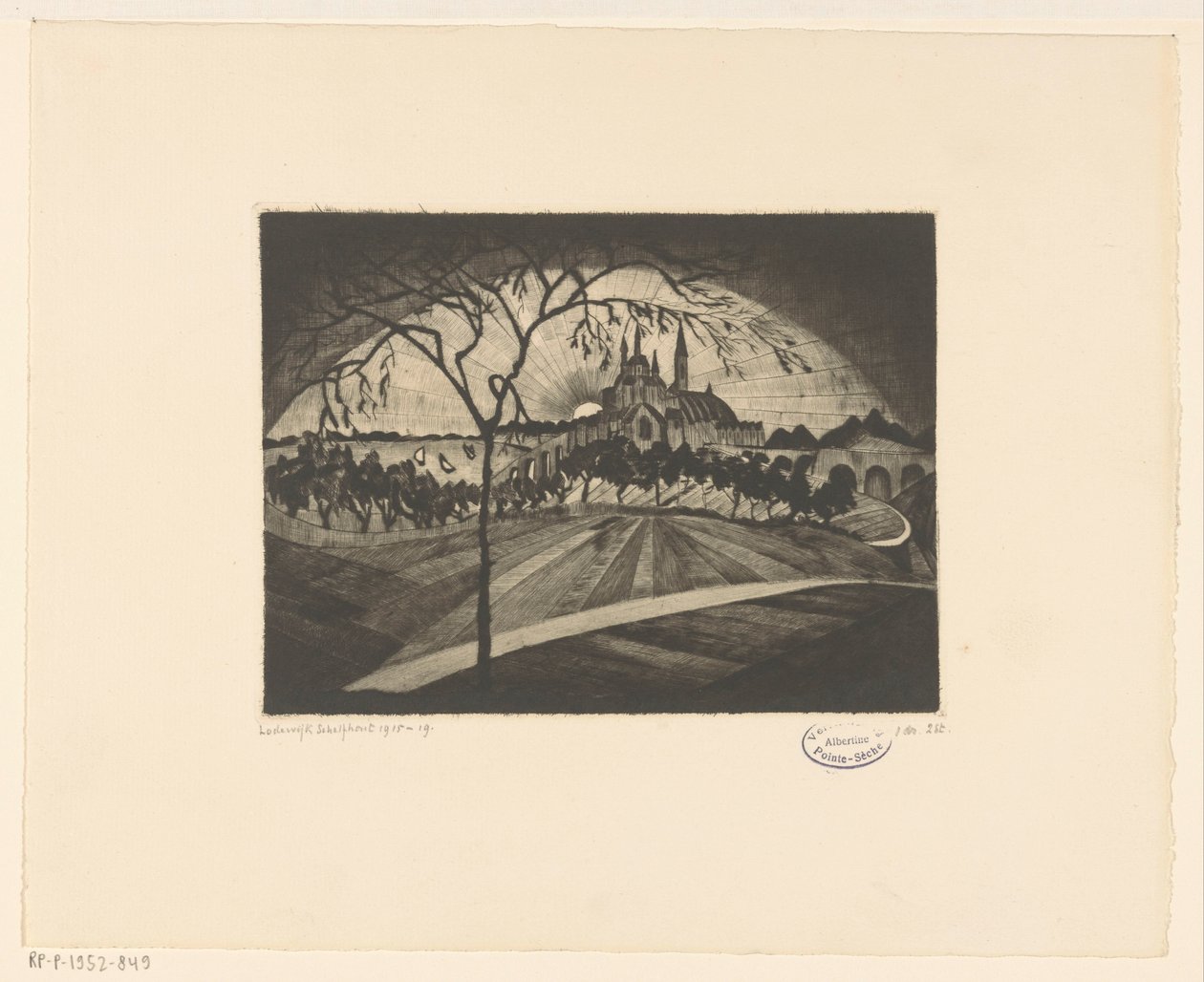 Puesta de sol Coucher de soleil (título original del objeto) de Lodewijk Schelfhout (signed by artist)
