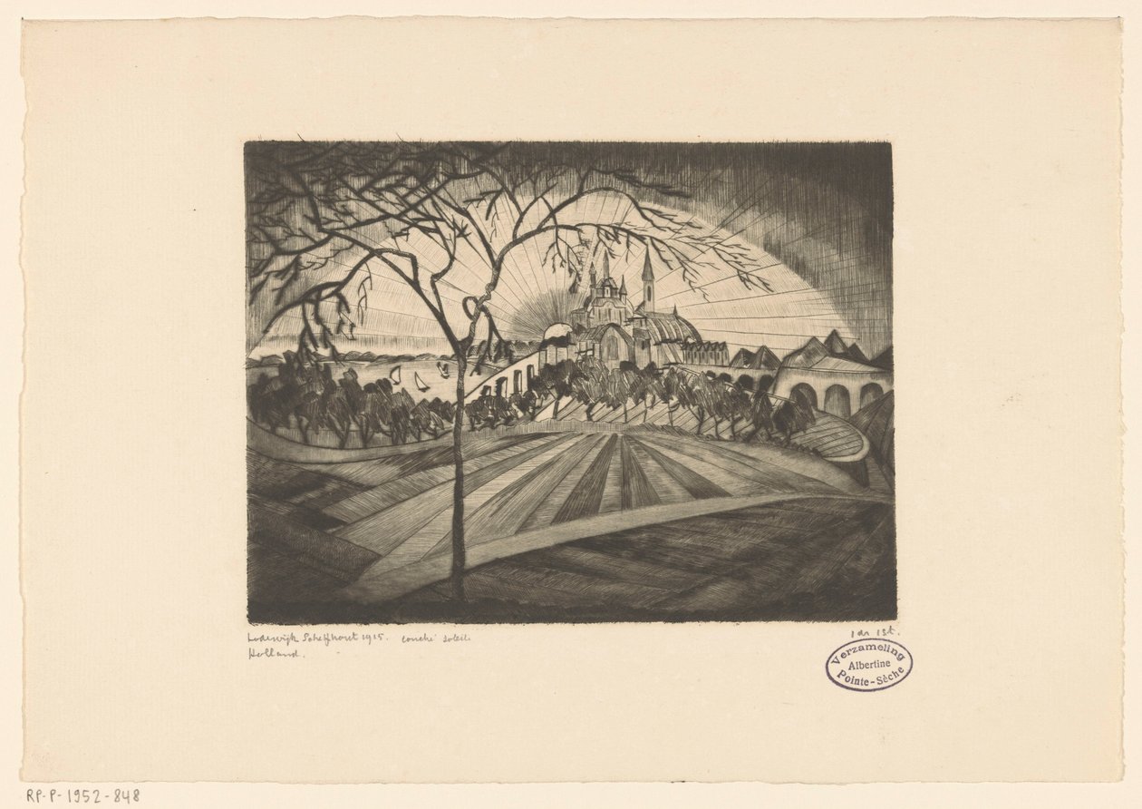Puesta de sol Coucher de soleil (título original del objeto) de Lodewijk Schelfhout (signed by artist)
