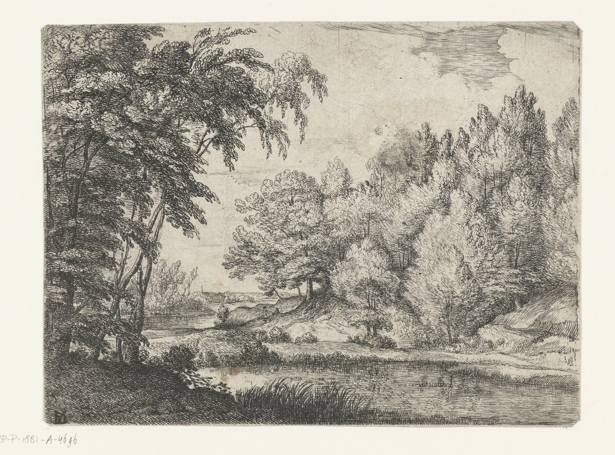 Paisaje con un río sinuoso de Lodewijk de Vadder