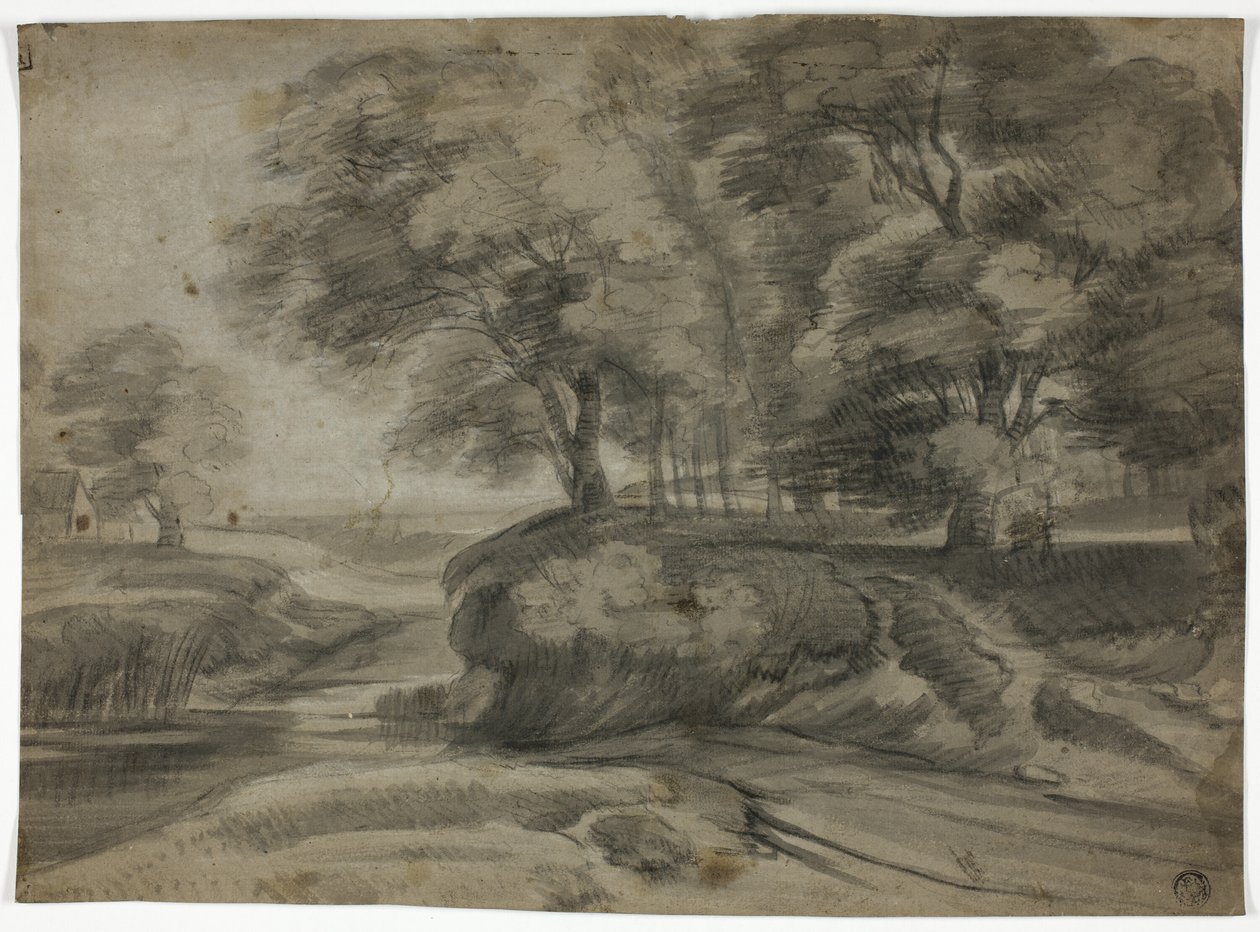 Paisaje fluvial con orillas arboladas de Lodewijk de Vadder