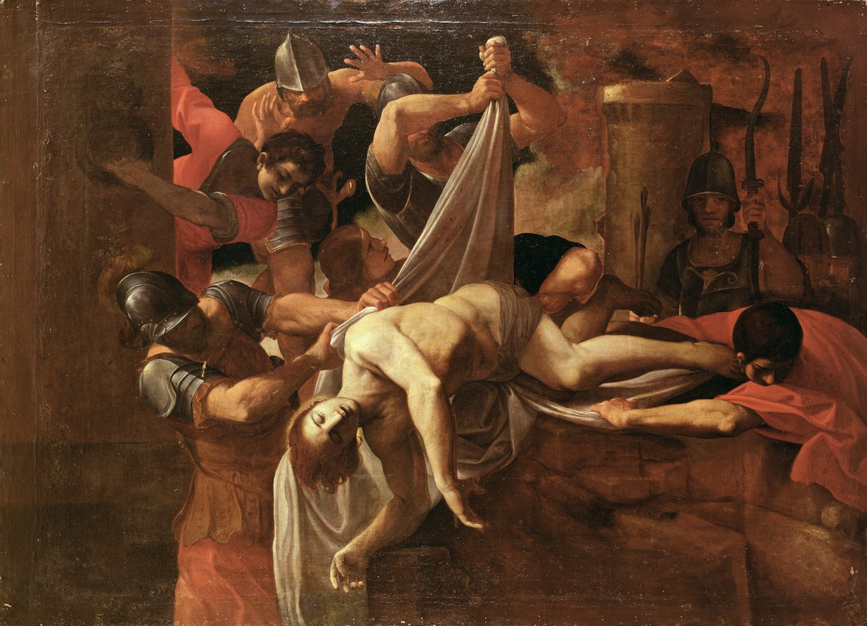 San Sebastián arrojado por soldados en la Cloaca Máxima de Lodovico Carracci