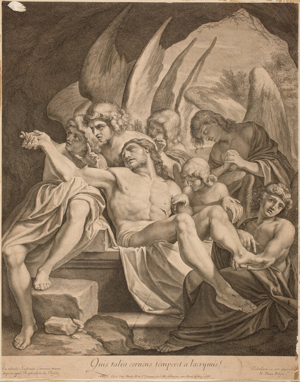 La Trinidad con el Cristo muerto, 1668 de Lodovico Carracci