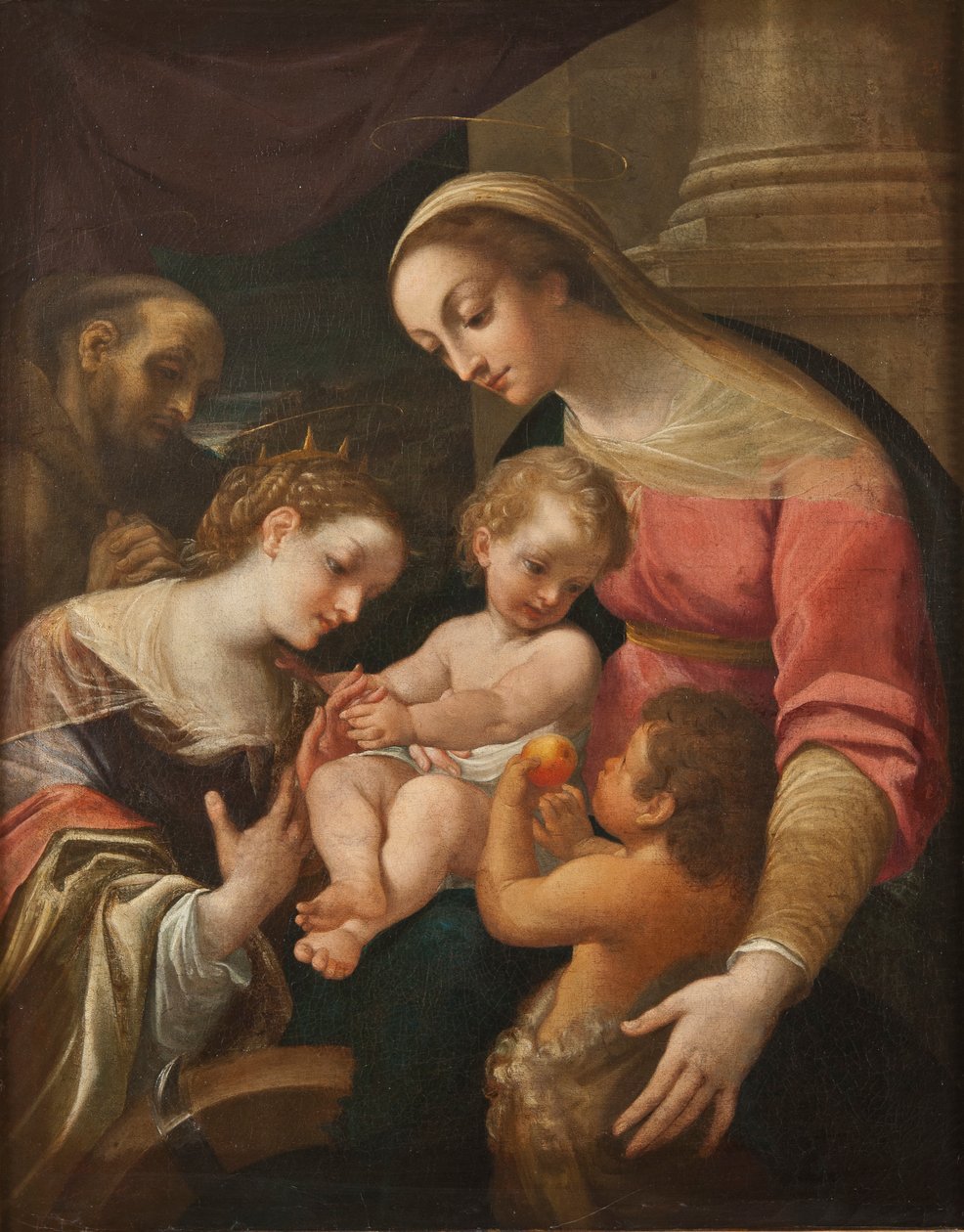 El matrimonio místico de Santa Catalina, c.1600-30 de Lodovico after Carracci