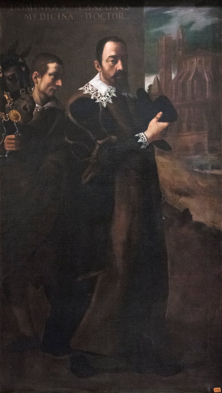 Retrato de Domenico Lanzoni (óleo sobre lienzo) de Lodovico (attr. to) Carracci