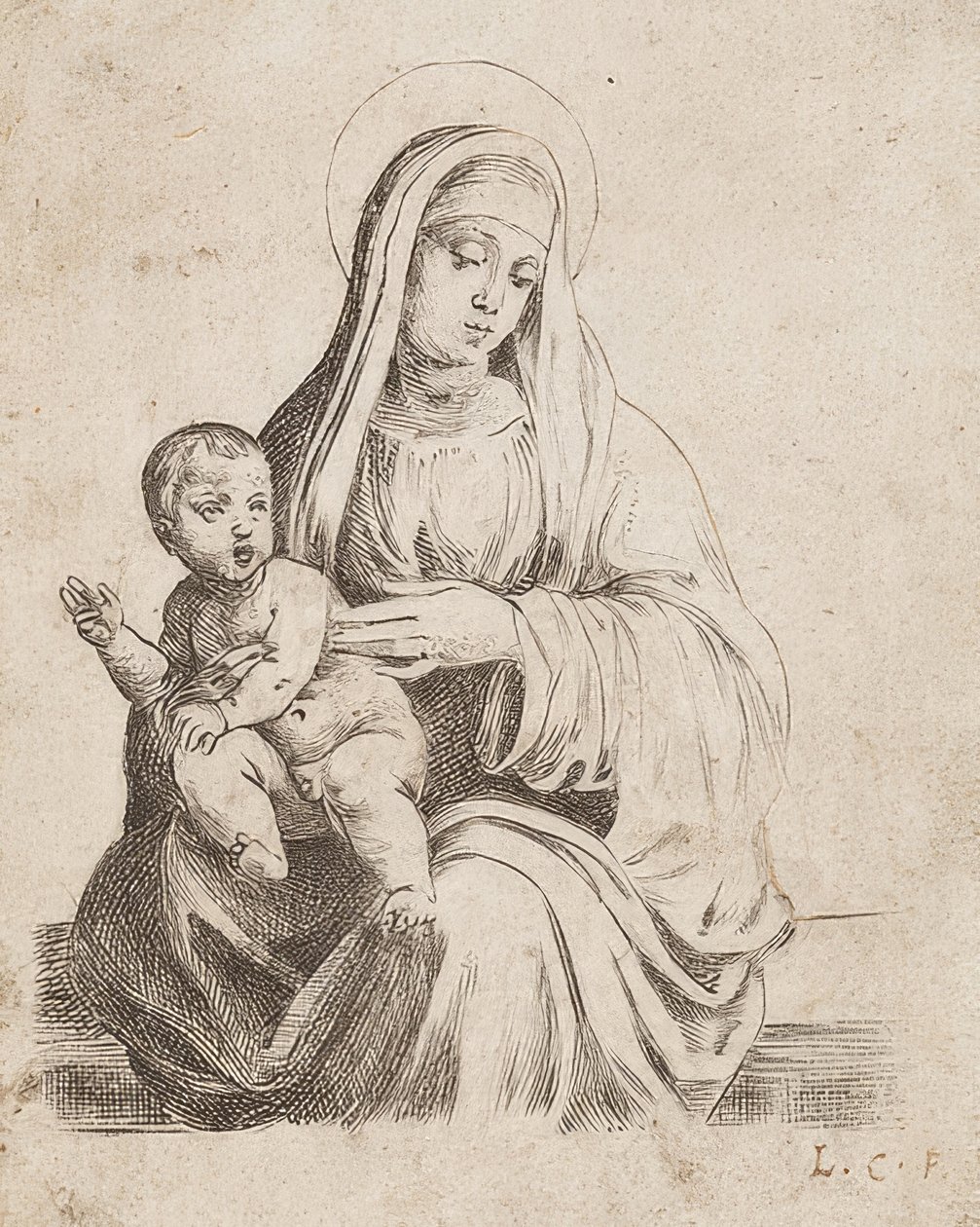 La bella, pequeña Madonna de Giacomo Francia de Lodovico Carracci