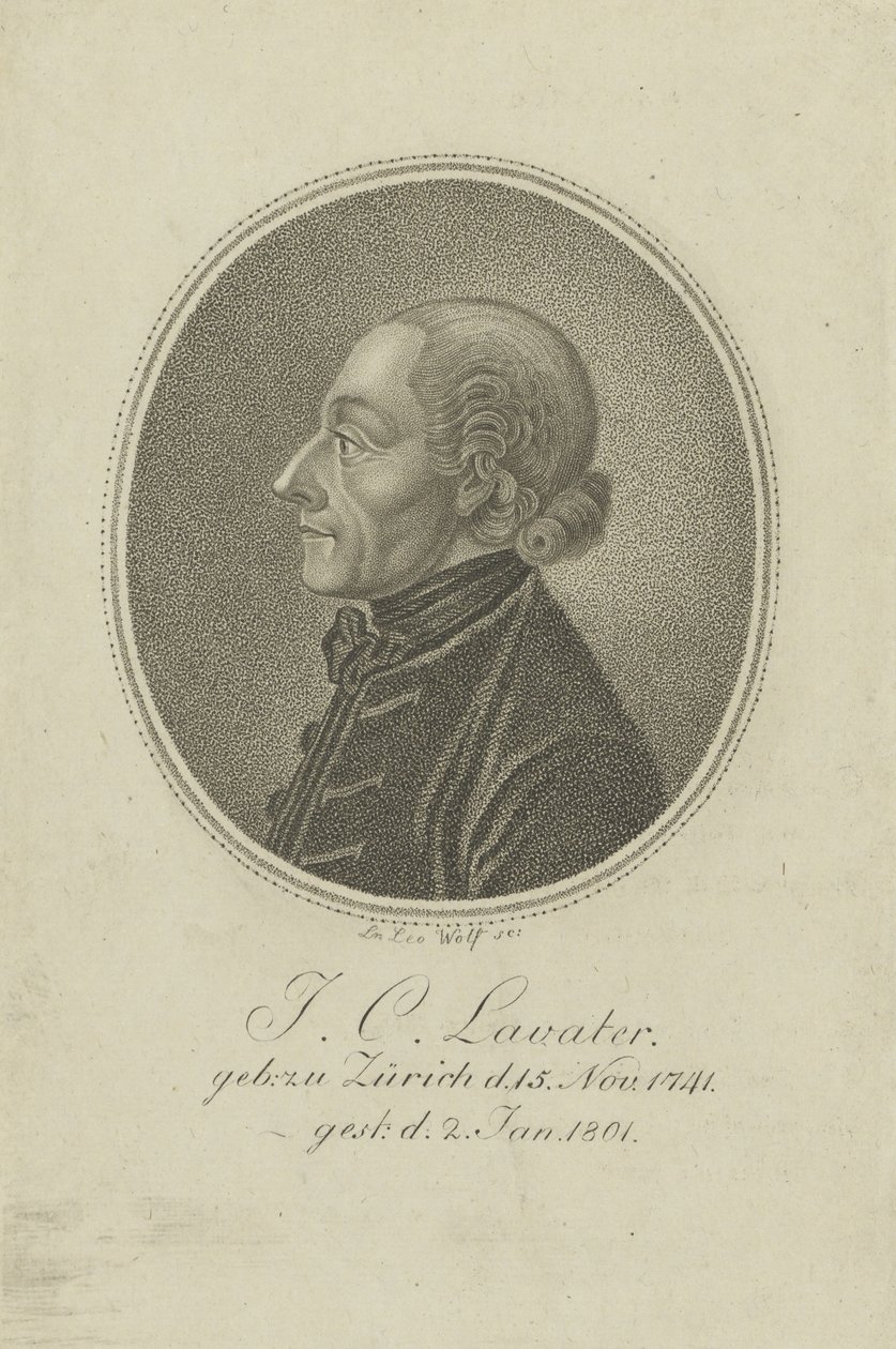 Retrato del poeta y fisionomista Johann Kaspar Lavater 1741-1801, c. 1810 de Loeser Leo Wolf