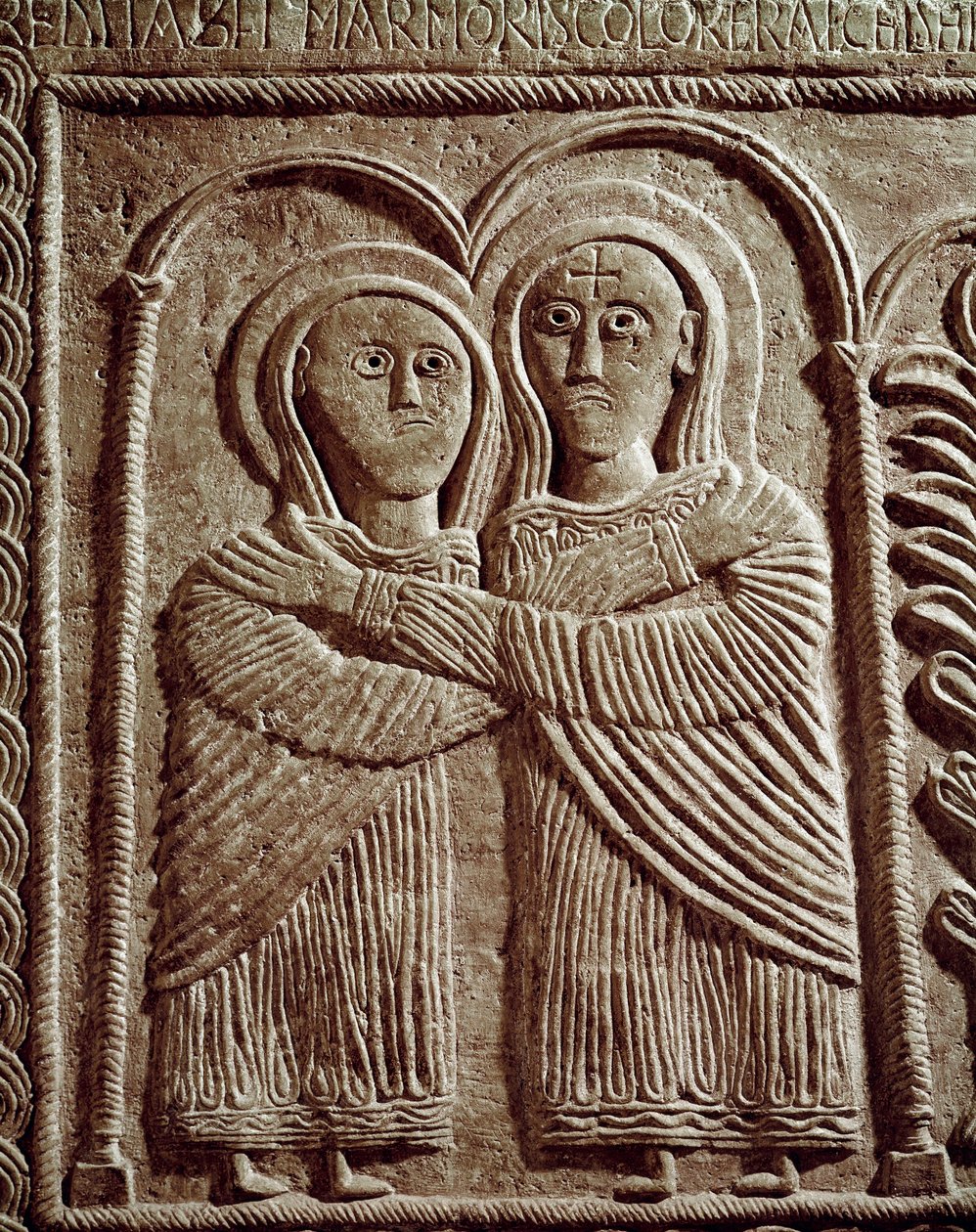 Arqueología de la Edad Media: Arte bárbaro de Lombardía: Visitación, Santa Isabel y Santa María de Lombard School