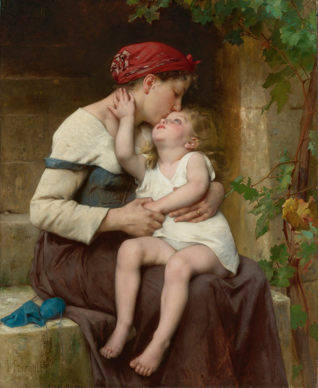 Madre con niño de Leon Bazile Perrault