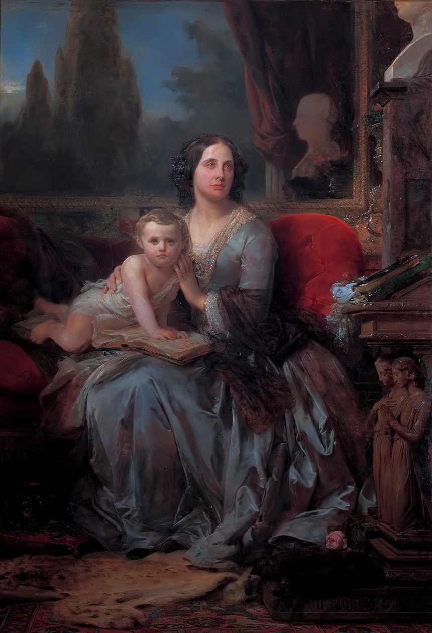 Maria Brignole-Sale De Ferrari con su hijo Filippo, por Leon Cogniet de Léon Cogniet
