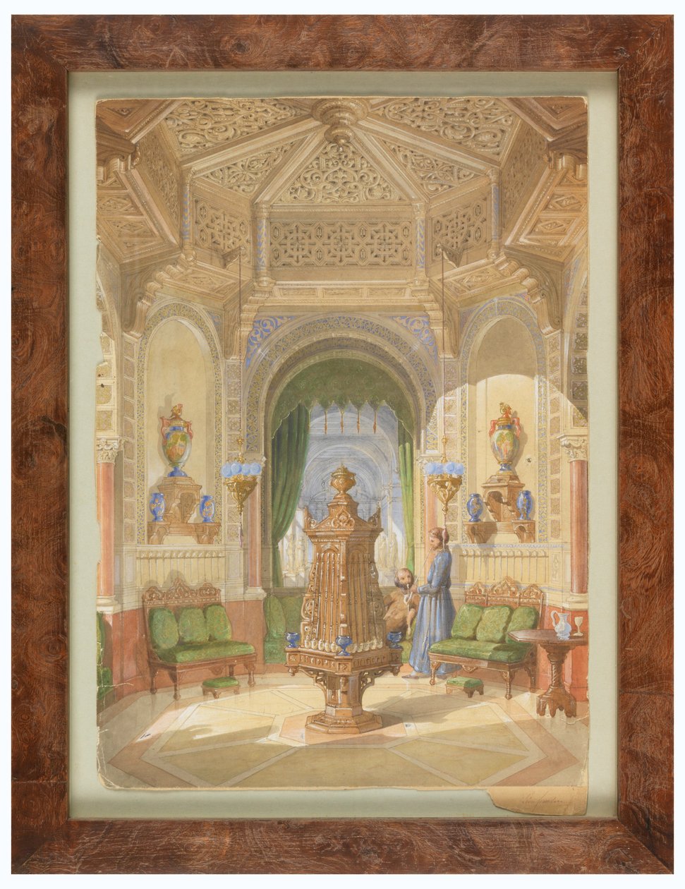 Dibujo, Diseño para una sala de fumar morisca [Tabagie], ca. 1844 de Léon Feuchère