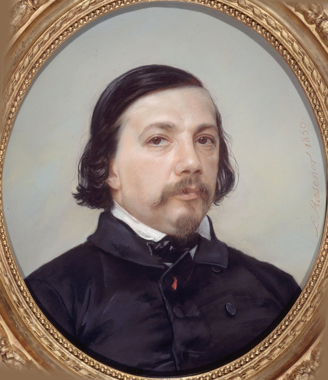 Retrato del poeta Théophile Gautier 1811-1872, 1850 de Léon Riesener