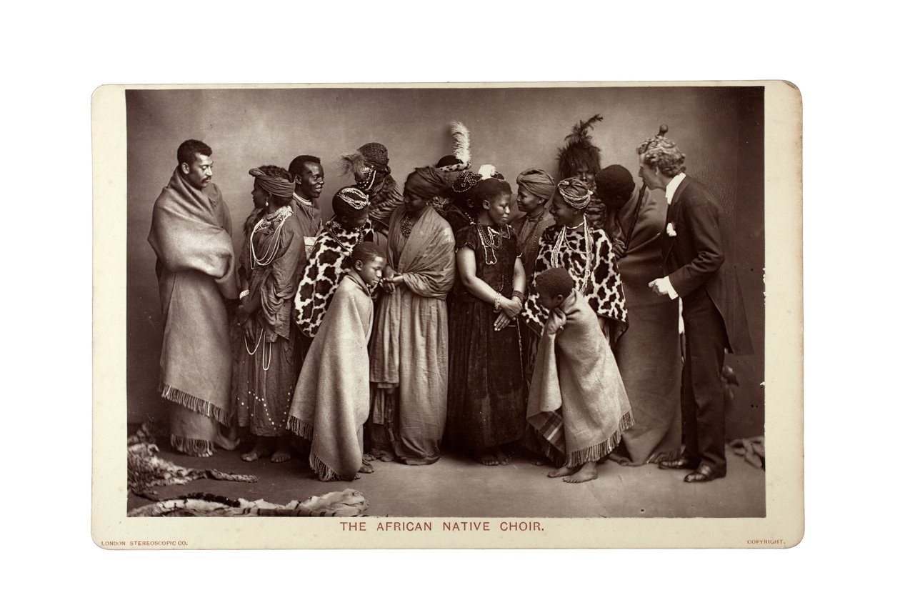 El Coro Nativo Africano, Londres, c.1892 de London Stereoscopic Company