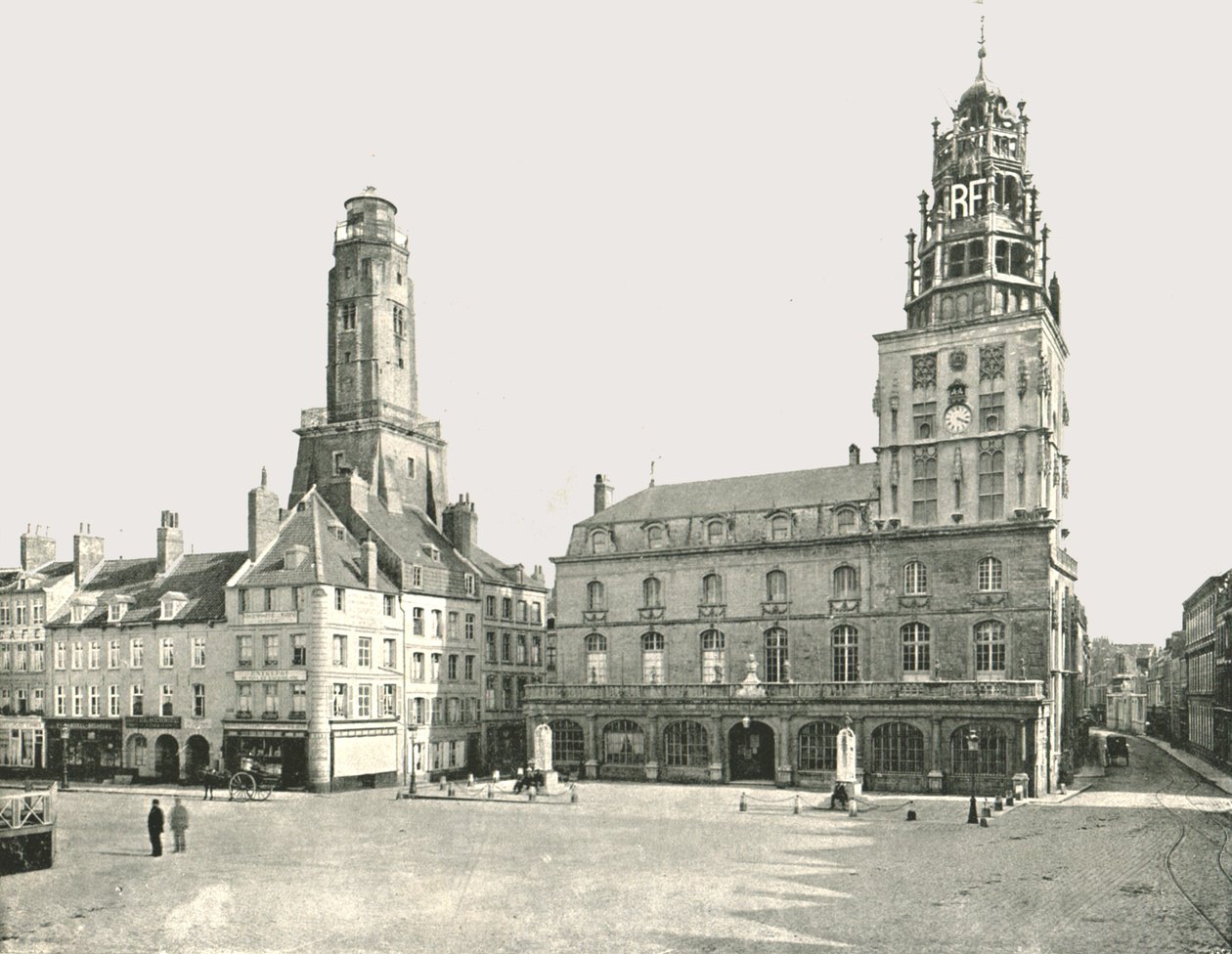 La Torre de Vigilancia y el Ayuntamiento, Calais, Francia de London Stereoscopic and Photographic Co