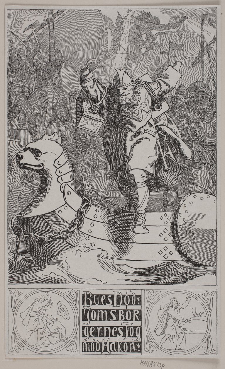 La muerte de Bue. La expedición de los Jomsborg contra Hakon de Lorenz Frølich