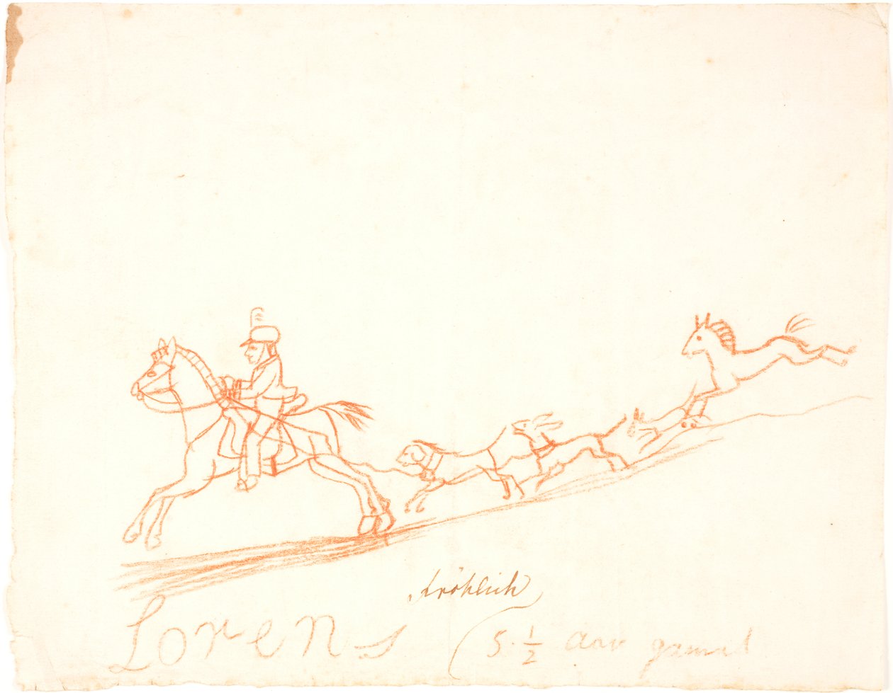 Un jinete, caballo y perros de Lorenz Frølich