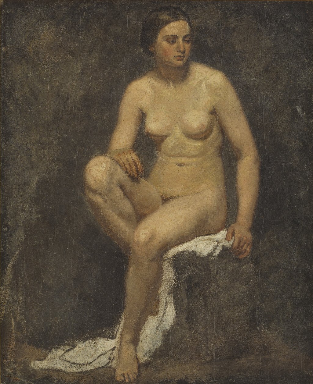 Desnudo femenino en el estudio de Thomas Couture de Lorenz Frølich