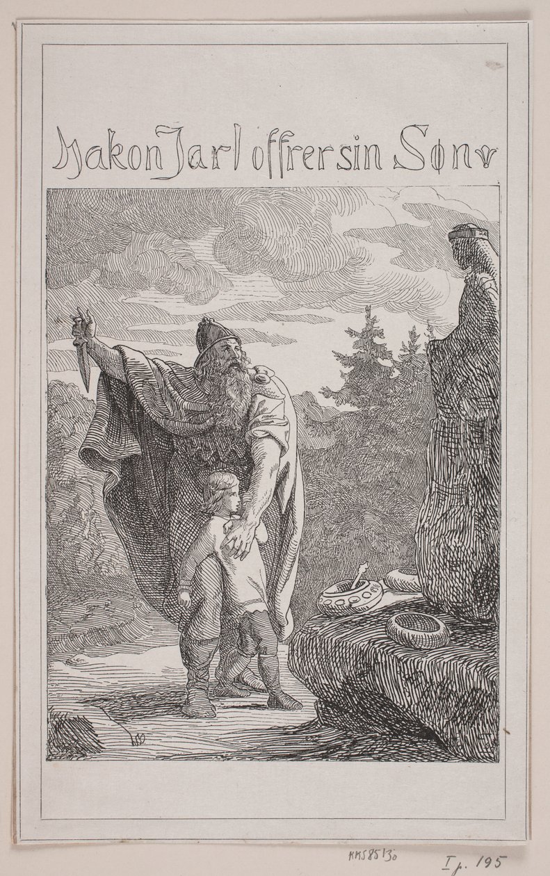 Hakon Jarl sacrifica a su hijo de Lorenz Frølich