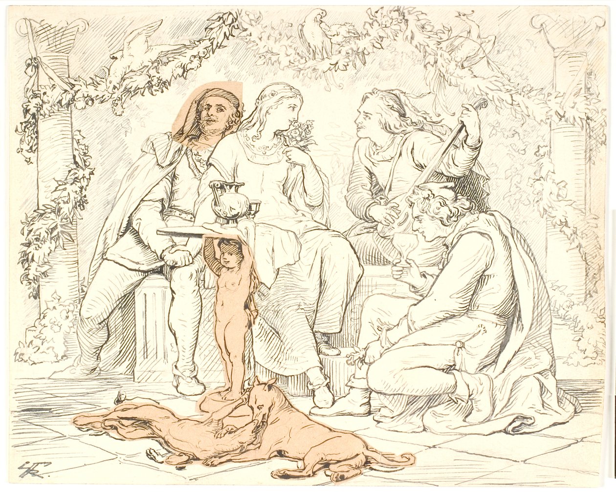 La corte del amor en Narbona de Lorenz Frølich