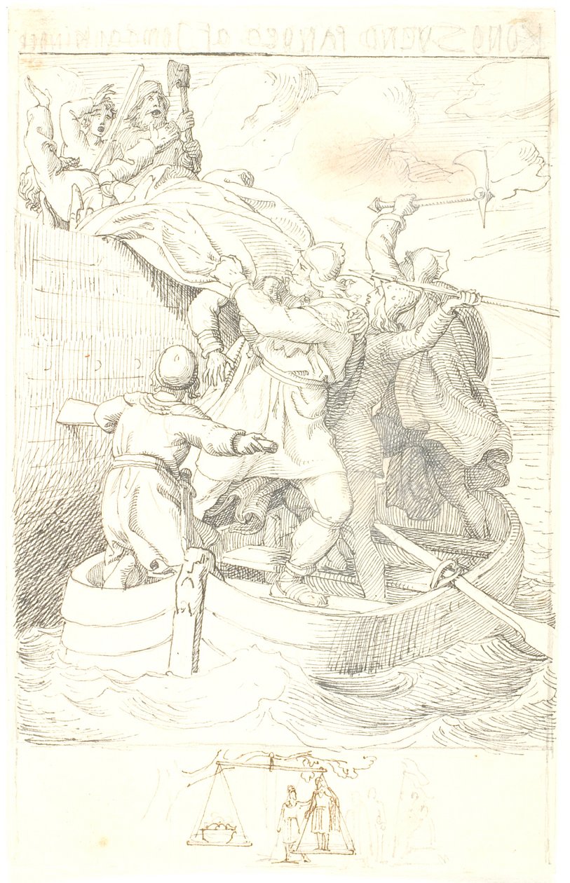 El rey Svend capturado por los Jomsvikings de Lorenz Frølich
