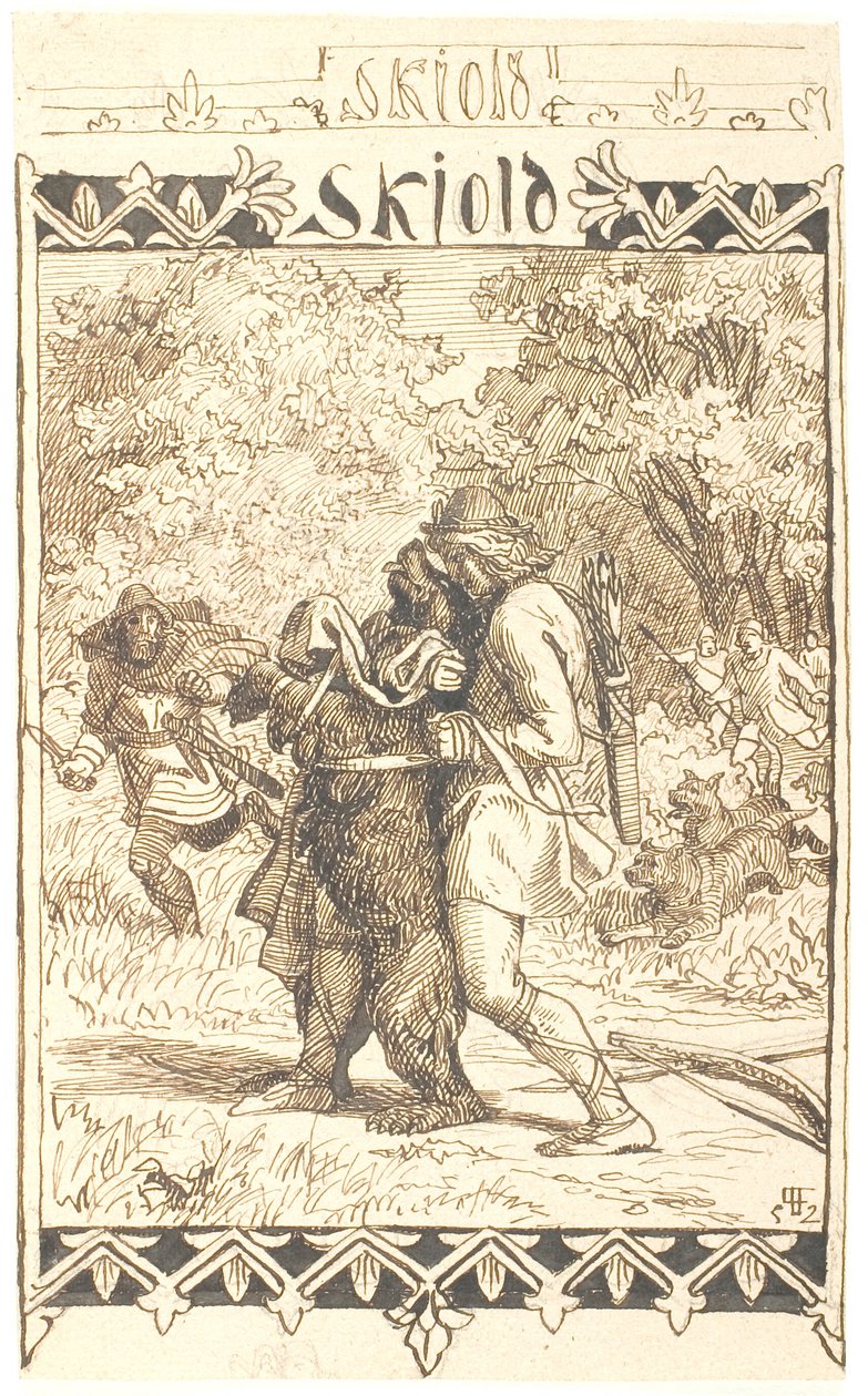 La lucha de Skjold con el oso de Lorenz Frølich