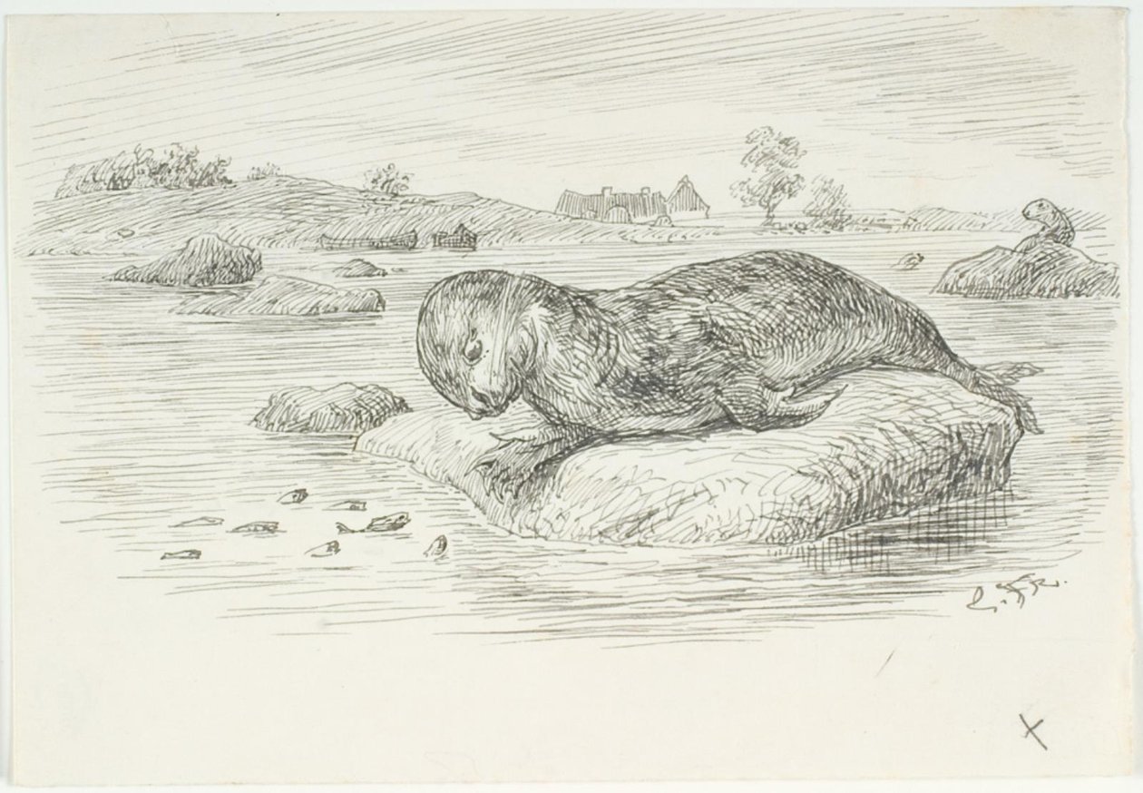 Boceto de la Gran Serpiente Marina de Lorenz Frølich