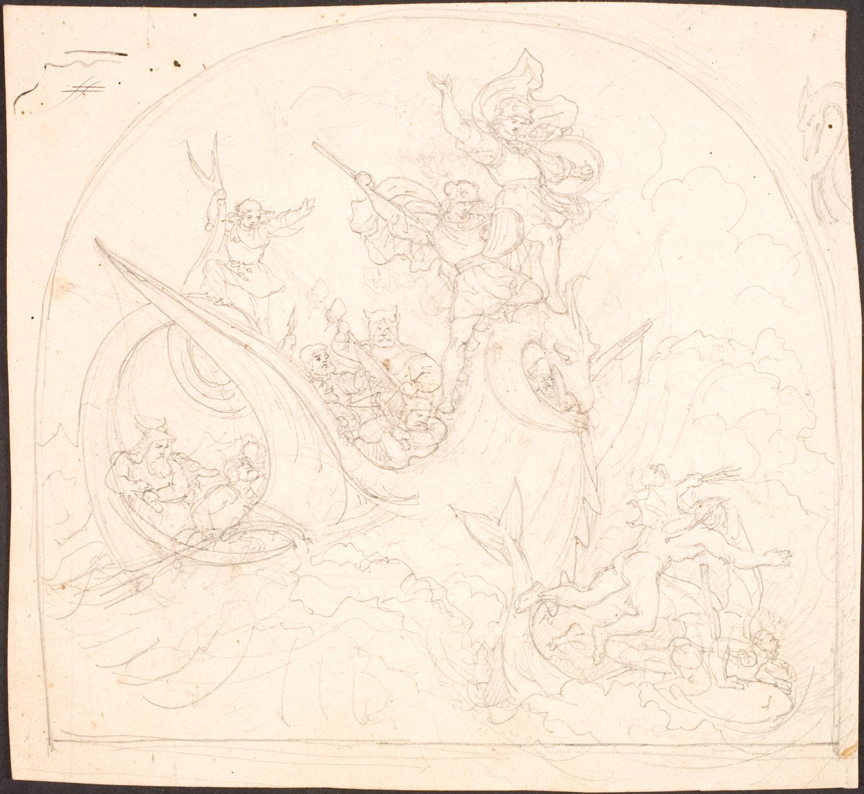 Boceto para Frithiof en el mar de Lorenz Frølich
