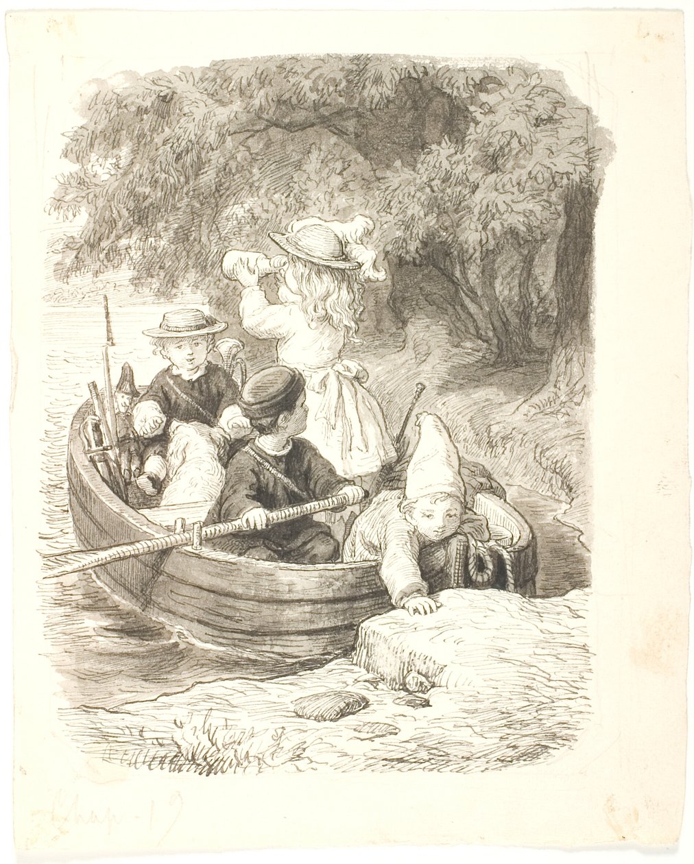 Los cuatro niños en un bote de Lorenz Frølich