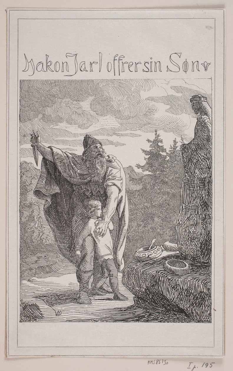 Hakon Jarl sacrifica a su hijo de Lorenz Frølich
