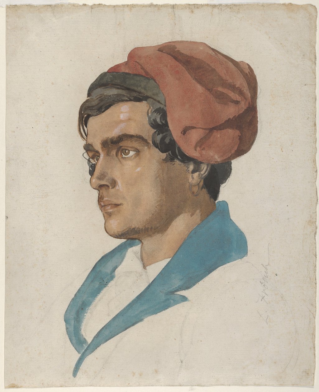 Estudio de cabeza de un pescador de Capri de Lorenz Frølich