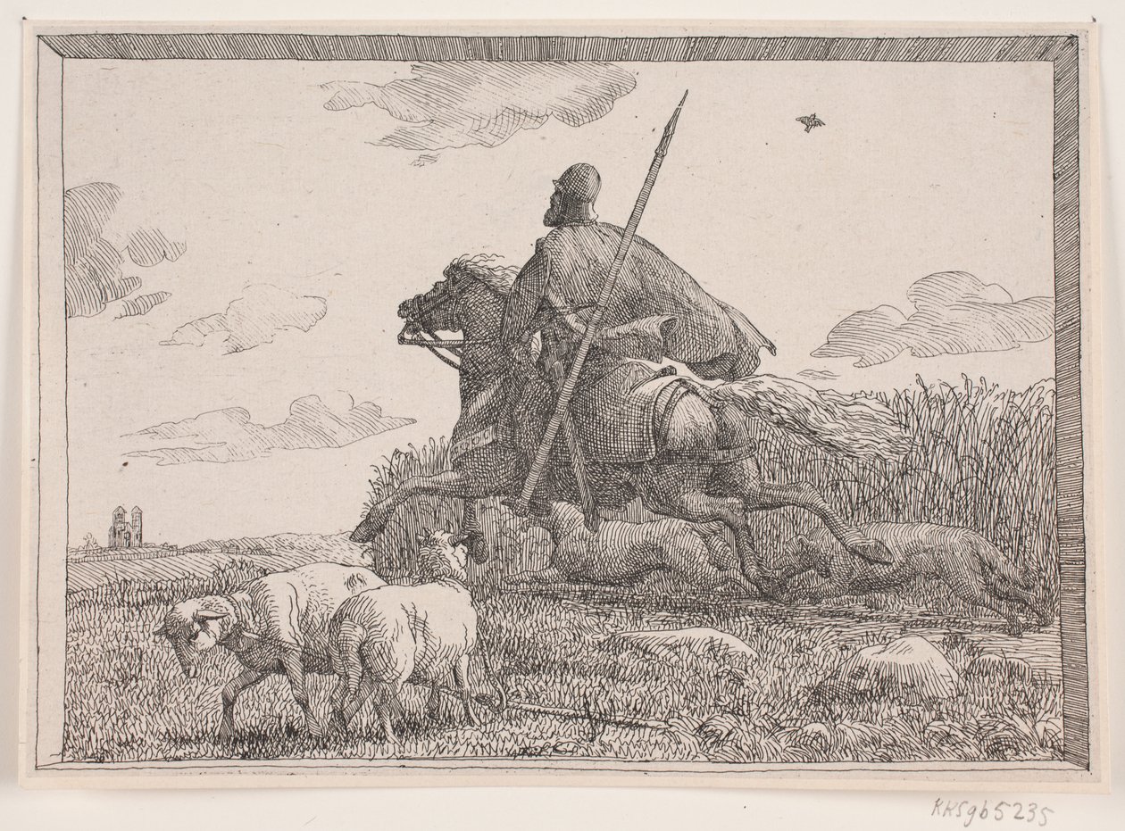 Ilustración para el poema de Adam Oehlenschläger «Las dos torres de iglesia» de Lorenz Frølich
